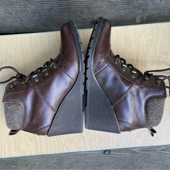 Sperry Top-Sider Wm’s Celeste Bliss Brown Leather Wedge Lace Up Ankle Boots Sz 9 - Picture 12 of 14